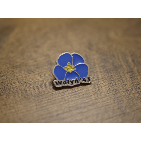 Przypinka Wpinka Pin Kwiat Lnu Wołyń '43