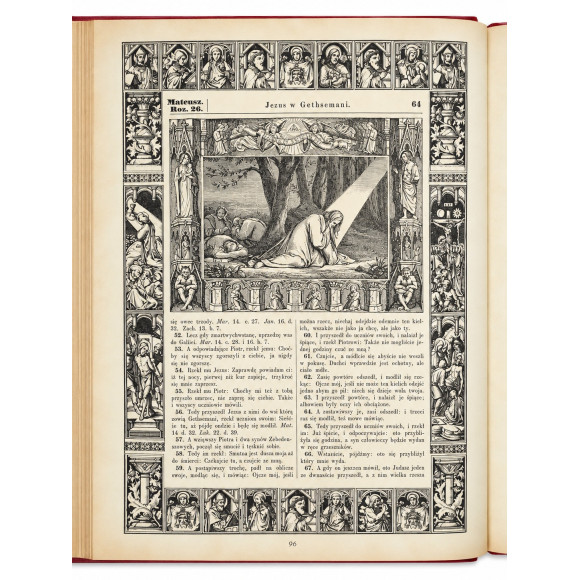 Biblia Nowy Testament Ks. Jakób Wujek ozdobione 200 rycinami reprint 1888 r.