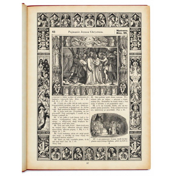 Biblia Nowy Testament Ks. Jakób Wujek ozdobione 200 rycinami reprint 1888 r.